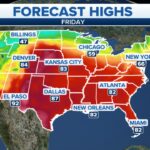 Warm weather forecast across US